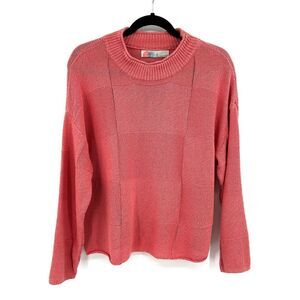 FREE PEOPLE Beach Dusty Rose Pink Boxy Knit Crew Neck Pullover Sweater Size XS